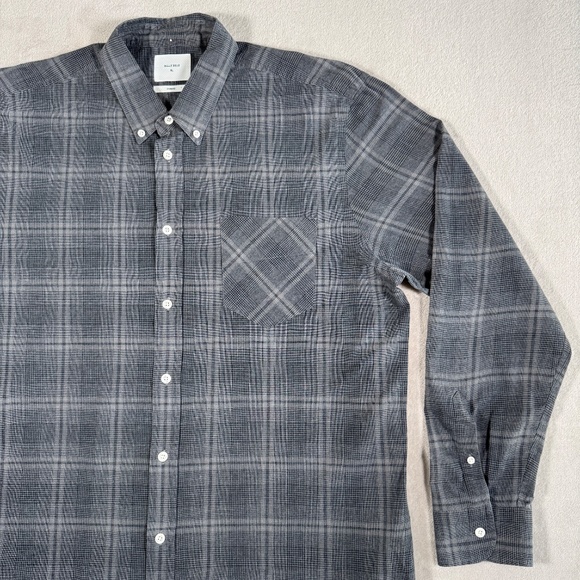 Billy Reid Shirt Mens X Large Gray Plaid Standard Fit Button Up Long Sleeve - Picture 3 of 13